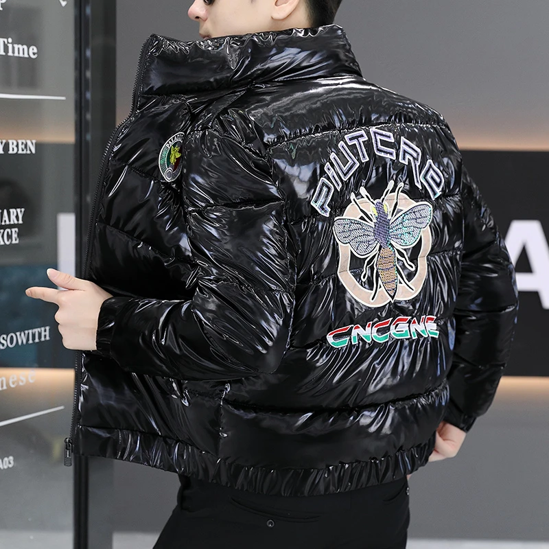 冬季男士棉衣外套2023新款欧货棉服男款修身立领棉袄加厚青年冬装