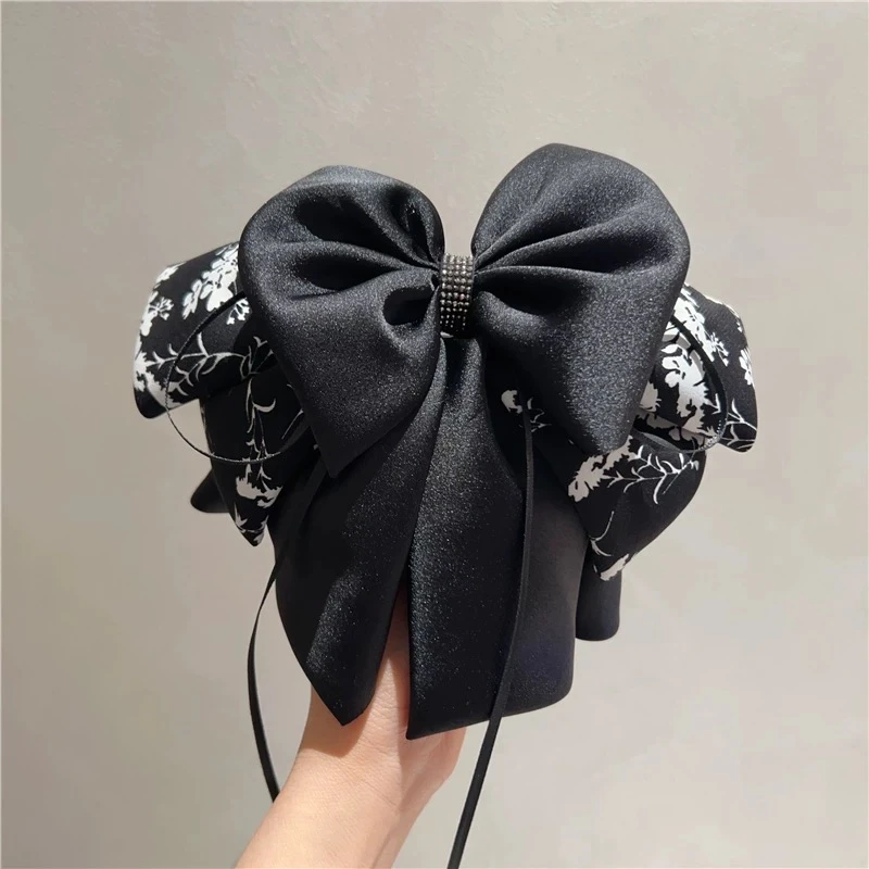 多层蝴蝶结马尾夹气质发夹后脑勺半扎发夹显发量头饰1973