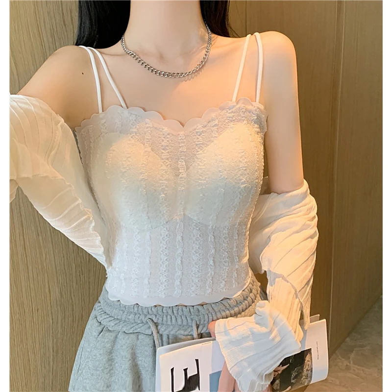 RIGHT POSE/右姿春季打底背心美背内衣文胸一体带胸垫内搭小吊带