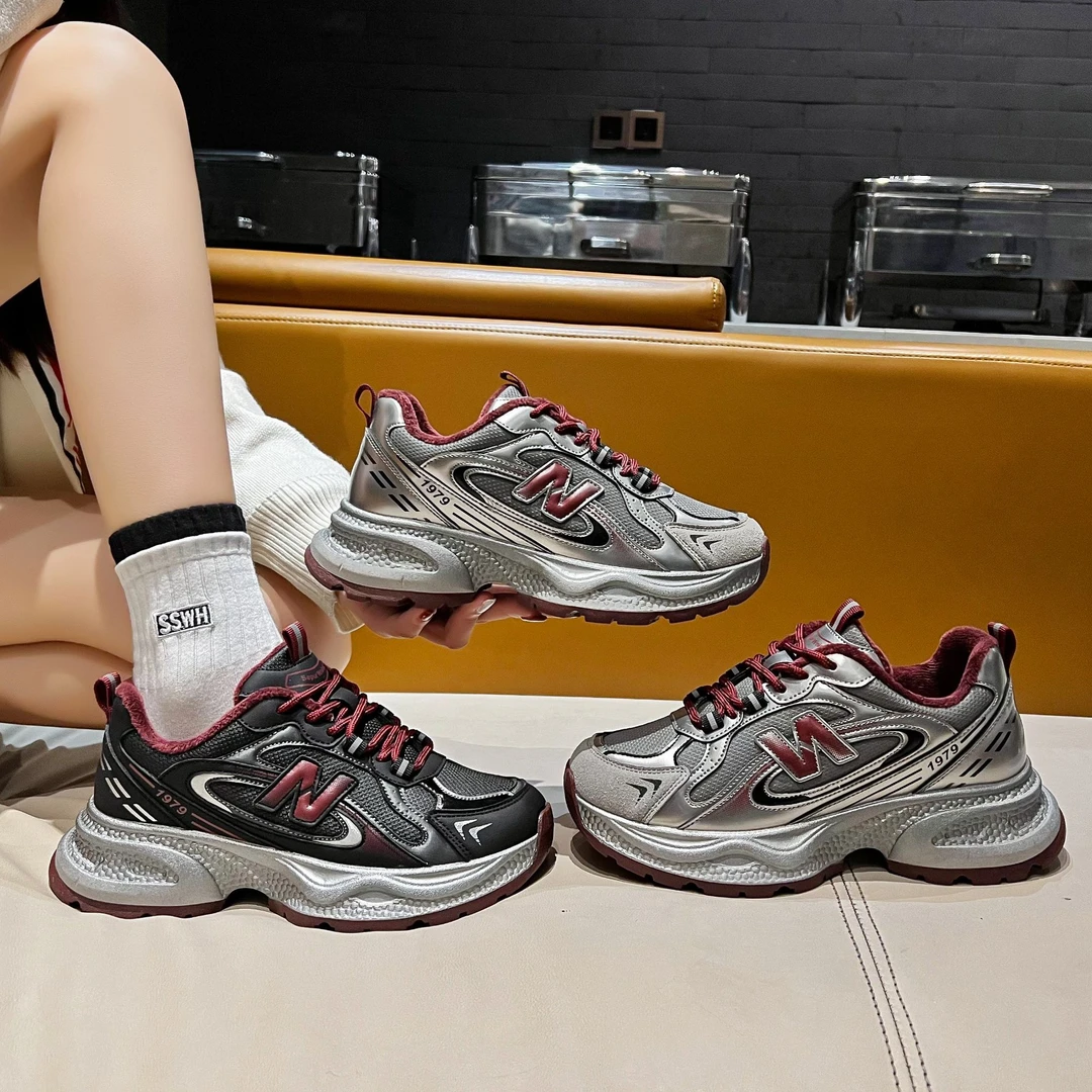 冬季新款加绒加厚老爹鞋女士百搭保暖休闲鞋棉鞋8825-2