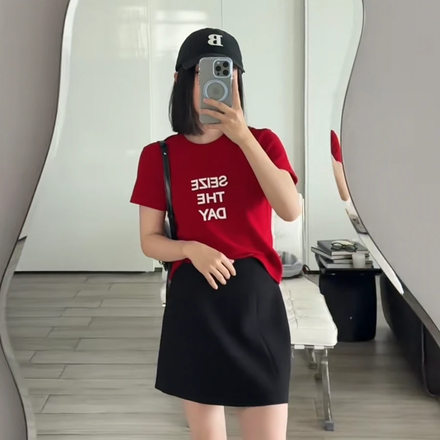NAMO.T简约休闲咖啡店游客照字母T恤NG1315069