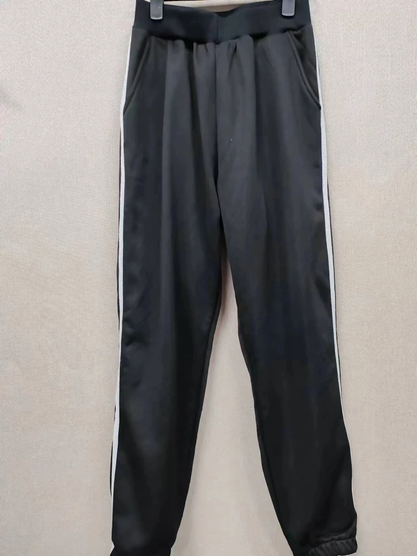 加绒休闲运动长裤黑色针织百搭运动裤