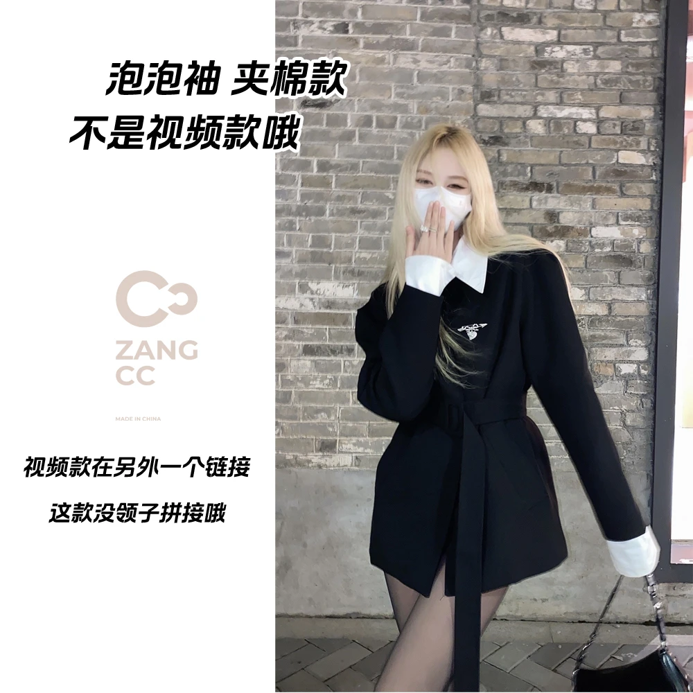 脏兮兮 泡泡袖夹棉款（非视频款）辣妹中长款西装外套2