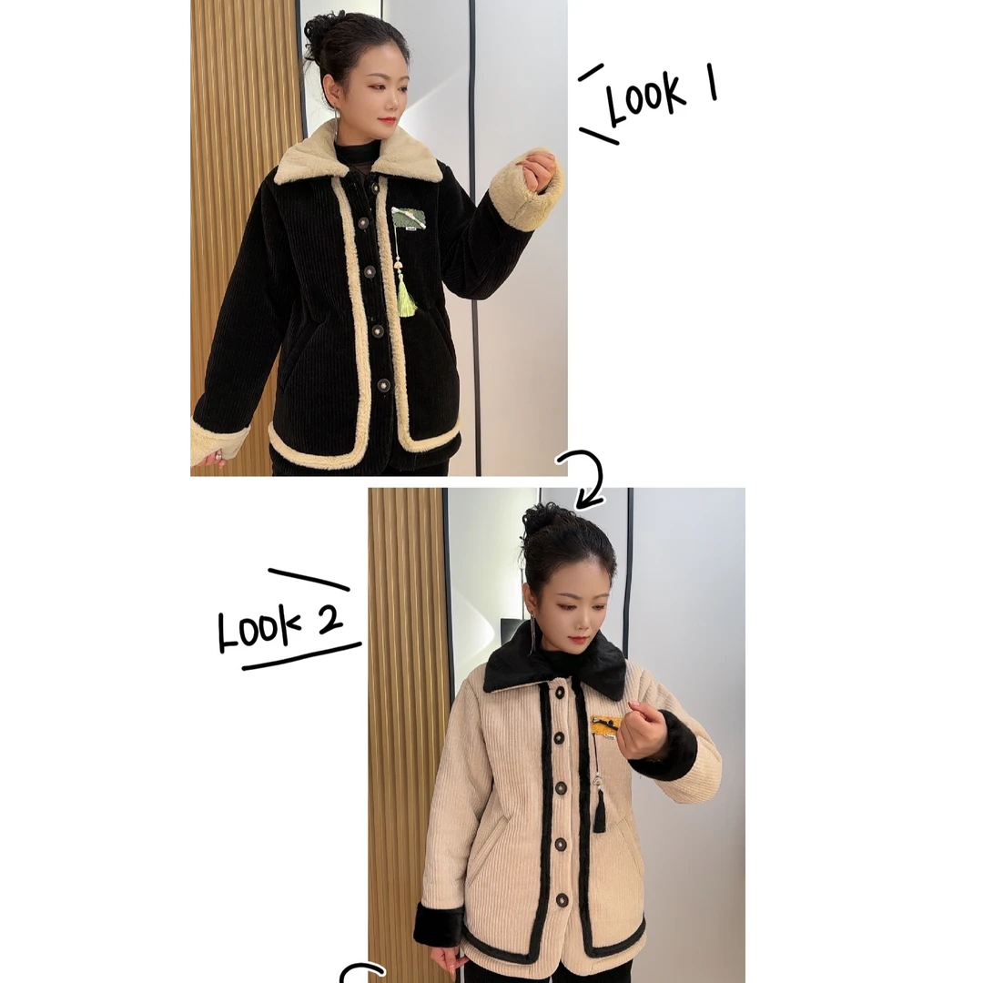 2025原版原创2024新中式保暖加绒加厚睡衣家居服套装女可外穿