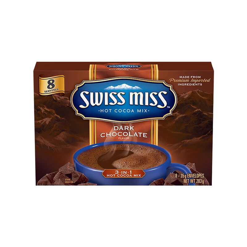 美怡可（SwissMiss）可可粉冲饮粉 独立小包装 美国进口 黑巧味