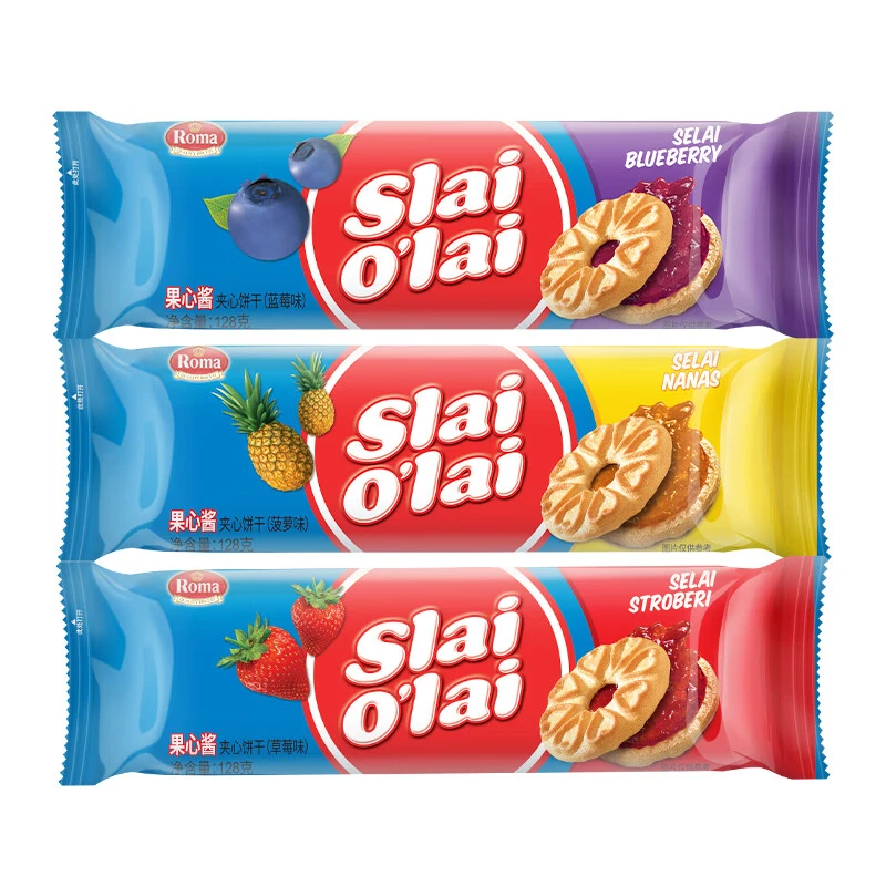 印尼进口Roma罗玛洛果心酱夹心饼干零食糕点心