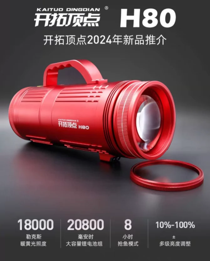 开拓顶点激光炮H80黑坑夜钓灯