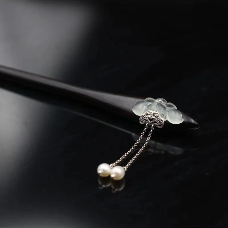 流苏发簪子古风流苏檀木簪国风日常古典气质盘发簪