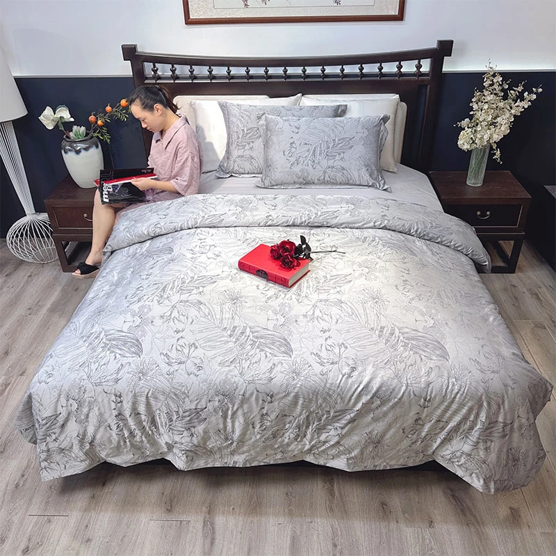 悠恋百草园长绒棉色织提花全棉四件套克重高四季款柔软亲肤