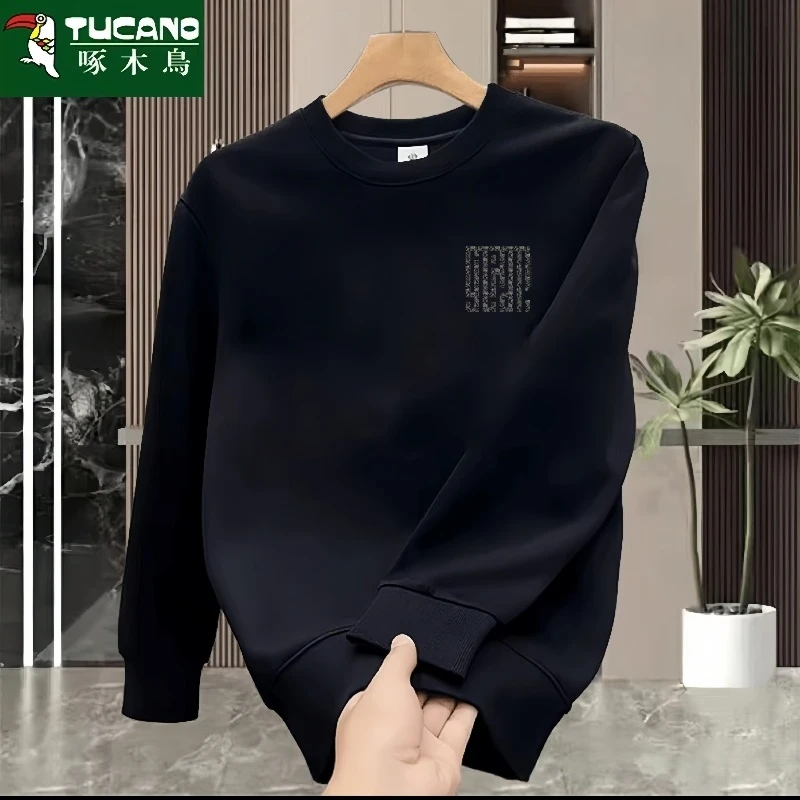 啄木鸟卫衣男士宽松新款百搭休闲春秋圆领加厚长袖上衣时尚秋衣男