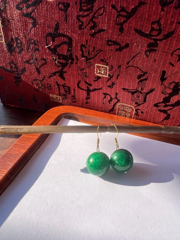 高定珠宝翡翠高冰耳坠RX255S010