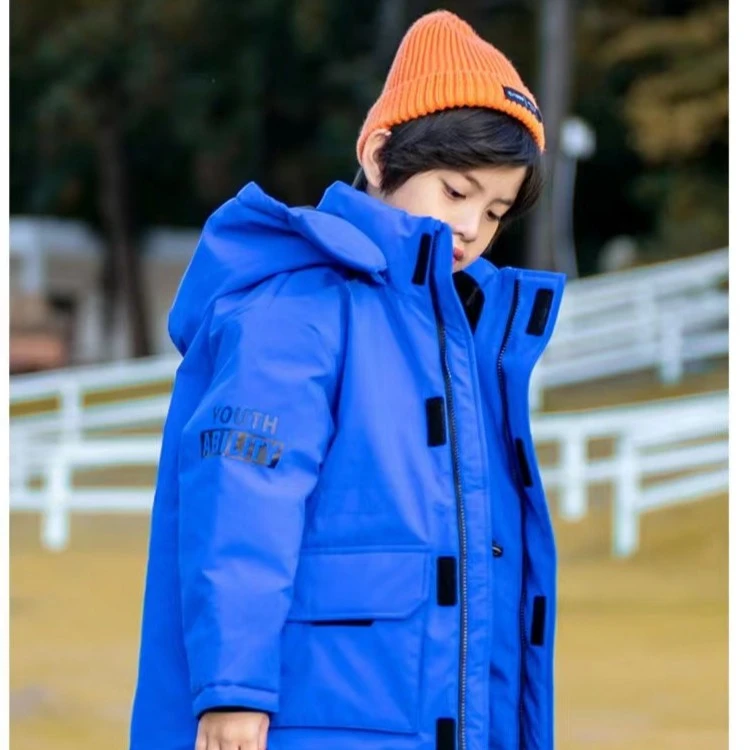 DU4儿童羽绒服男女童1w01抗风白鸭绒儿童中长款保暖宽松连帽秋冬