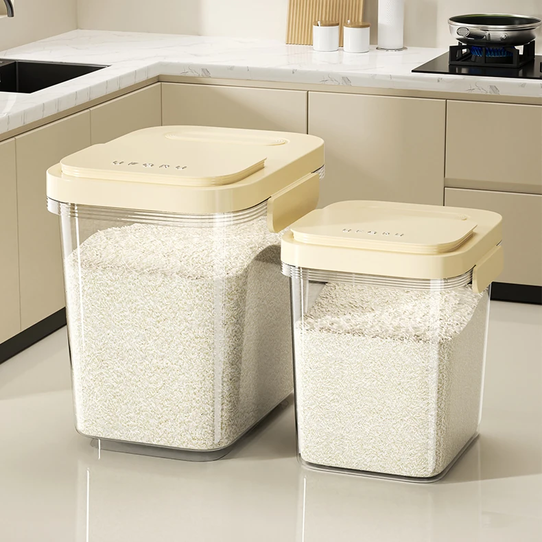 米桶家用多功能密封储物罐加厚防潮储米箱透明大容量粮食储存罐盒