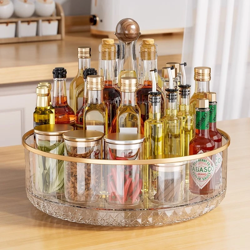 调料置物架家用厨房多功能台面可旋转调味品收纳整理储物盒厨房用