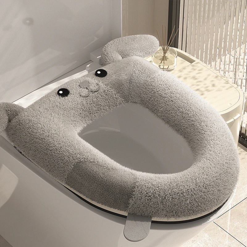 马桶坐垫可爱家用加绒加厚大马桶坐垫毛绒柔软保暖大号套垫坐便套