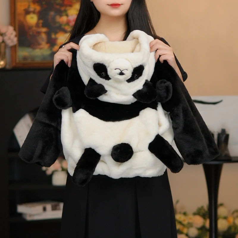 【小熊猫】男女宝可爱卡通毛毛衣冬款儿童加厚加绒保暖毛茸茸外套