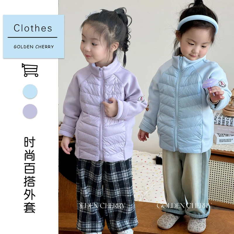 【Golden cherry】小童纯色半高领拉链运动时尚萌娃羽绒服566209