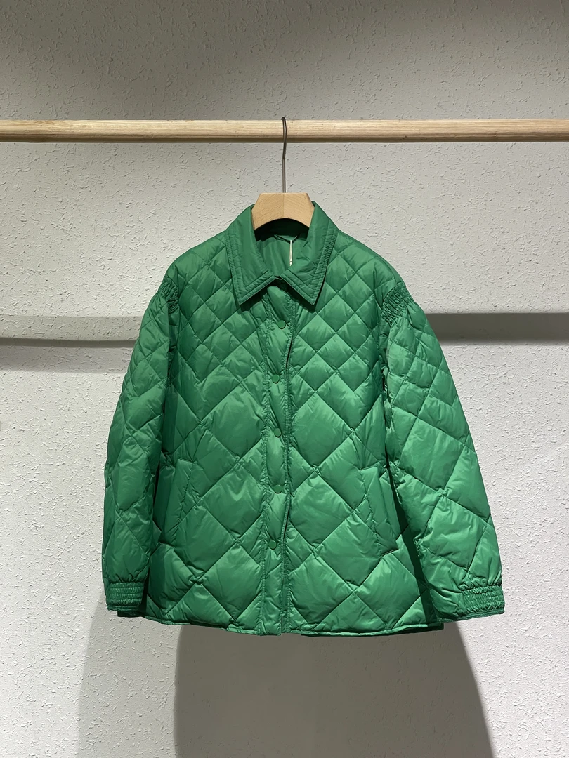 ANSHUYU原创设计秋冬衬衫羽绒外套翻领百搭2387