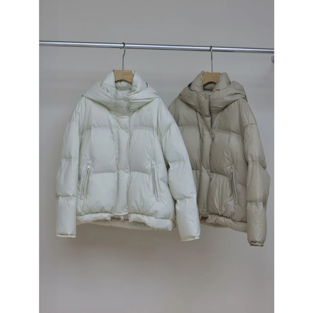 ANSHUYU原创设计韩系面包服时尚保暖连帽羽绒服23133