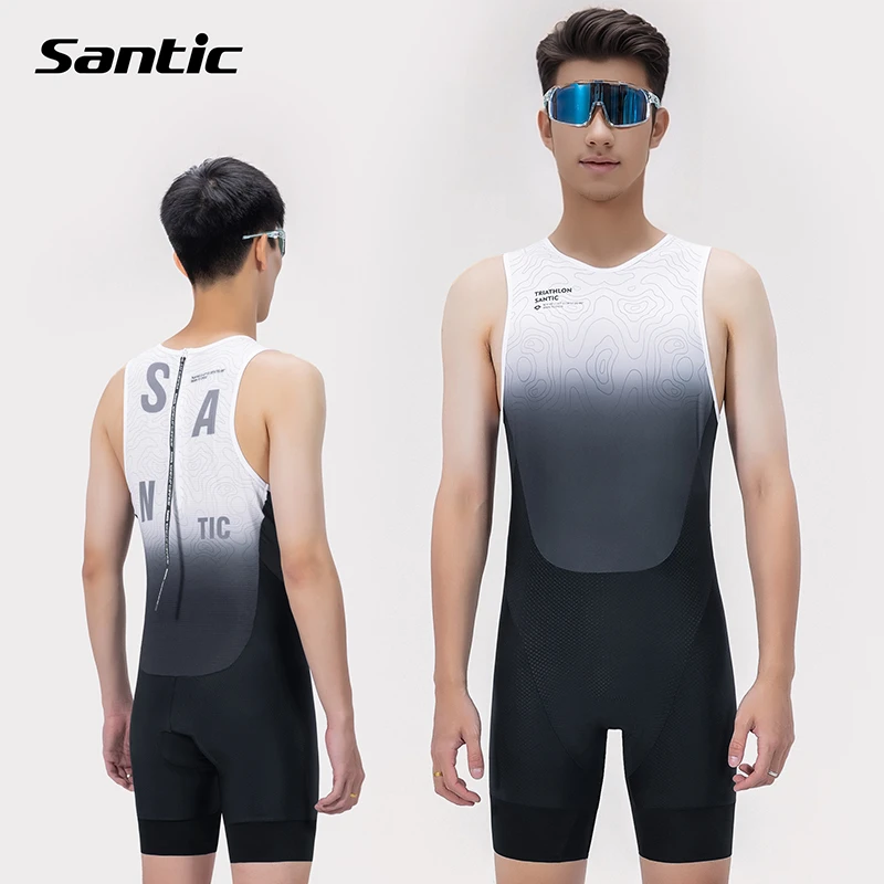 Santic森地客 男士铁人三项无袖连体服 专业运动竞技服装备 幻领