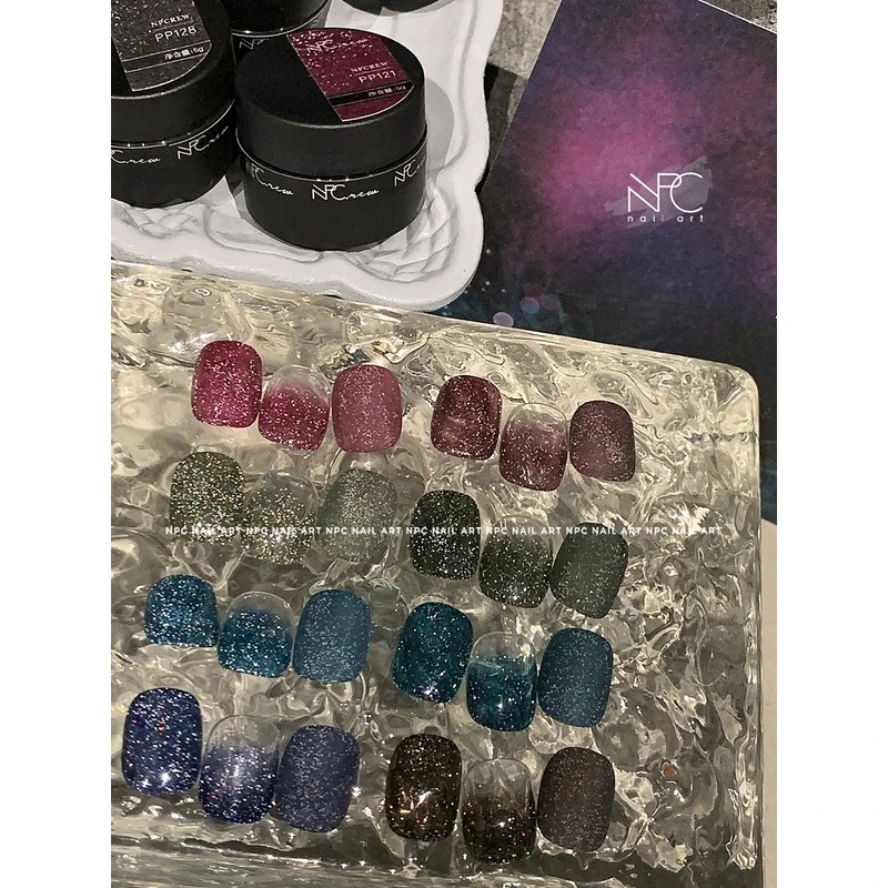 【套装】魔女NPCREW色胶 水光碎钻胶玫红超A爆闪罐装日系美甲光疗胶
