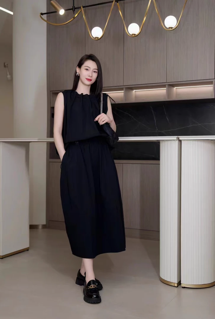 【商场同款】黑色花苞裙东篱居时尚百搭气质套装女1200377/1300977