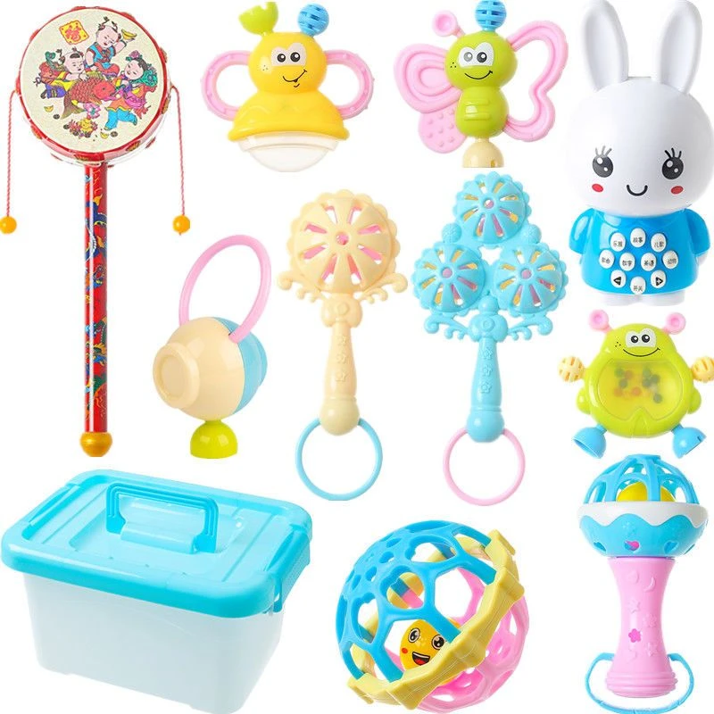 热销新品新生婴儿玩具益智手抓球拨浪鼓3到6-12个月男女宝宝0-1岁