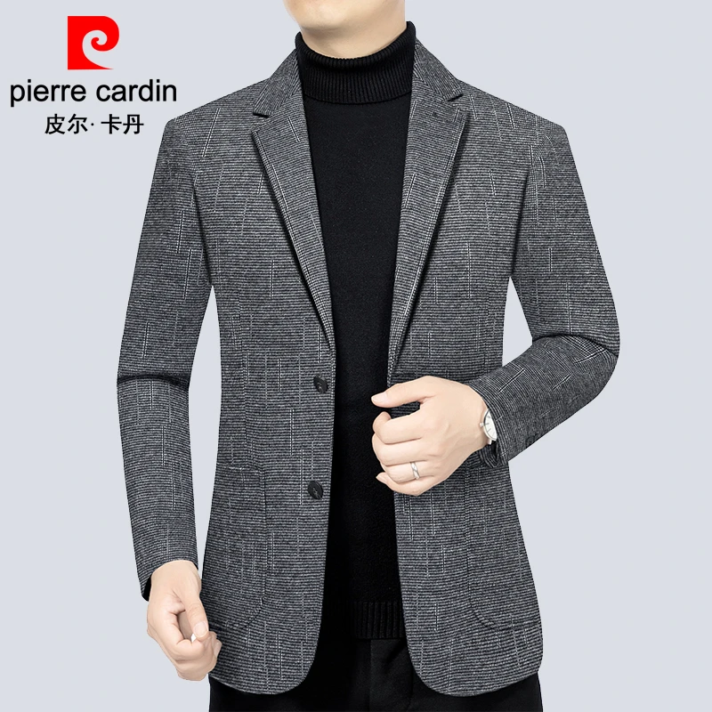 皮尔卡丹春节定制款高档男士西服上衣商务休闲免烫抗皱西装外套男