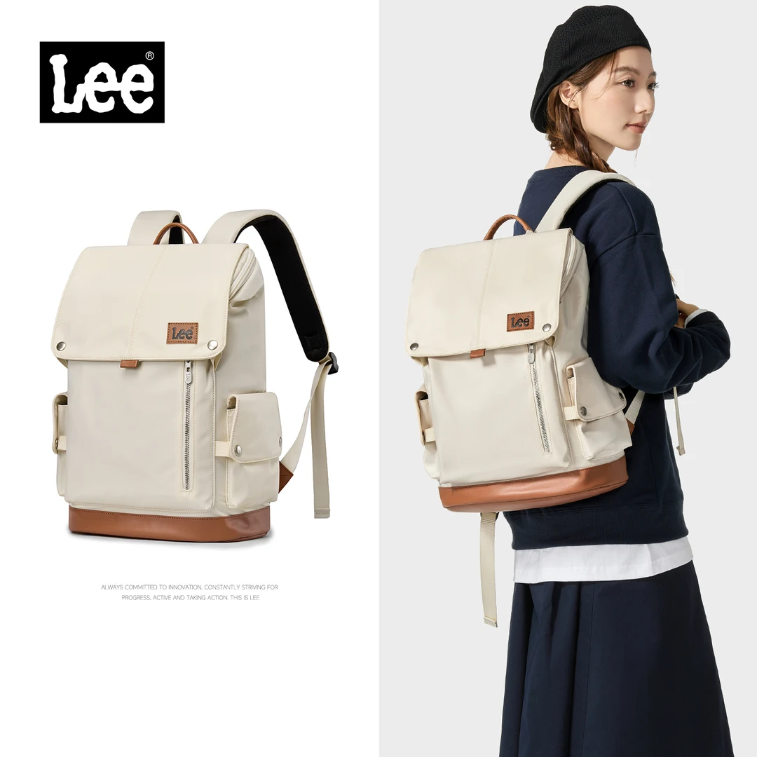 Lee潮牌双肩包男大容量背包大学生电脑包街头潮流书包女士旅行包