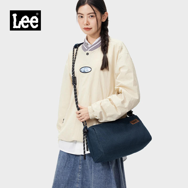 Lee单肩包男2025户外运动潮牌通勤邮差斜挎包女大容量简约吐司包