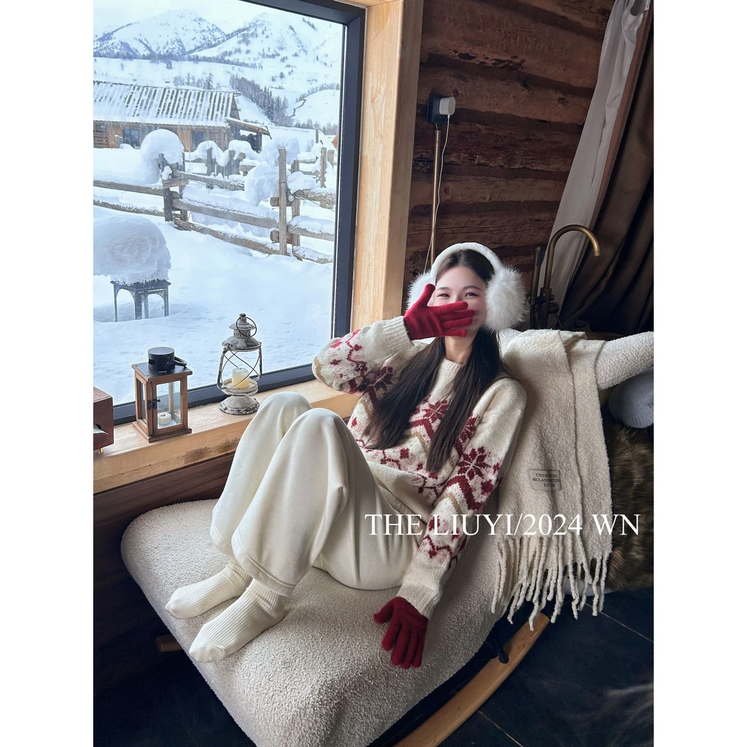 【LIUYI】雪花毛衣~冬季羊毛混纺雪花针织毛衣411202