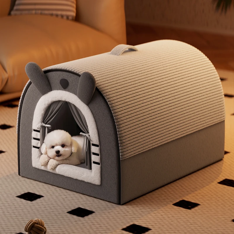 狗窝四季通用可拆洗中小型犬封闭式泰迪房子猫窝冬天保暖宠物用品