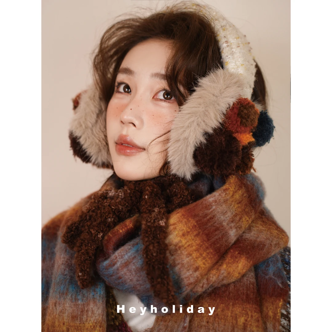 毛球耳罩2024新款秋冬百搭毛绒绒耳包保暖甜美少女发箍可爱简约