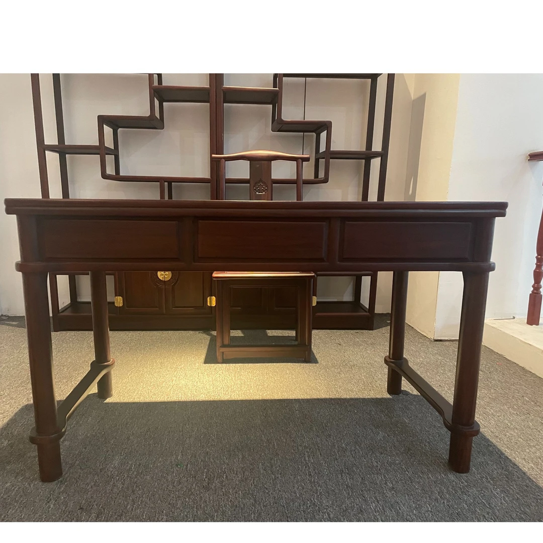 红木书桌家用台式电脑桌学习桌办公桌书房新中式简约禅意古典