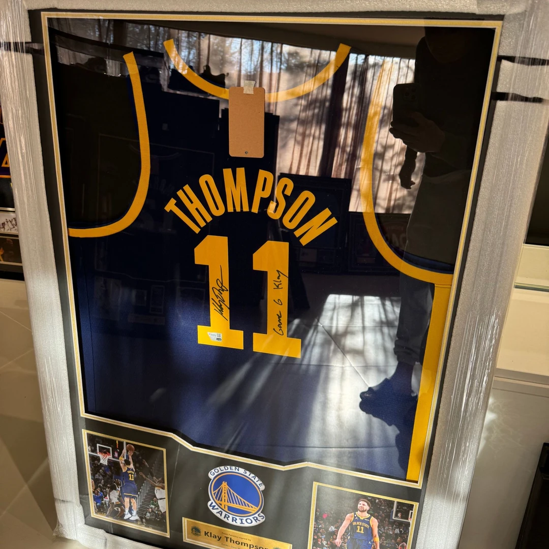 （麦扣亲签）汤普森勇士投篮训练铭文sw球衣