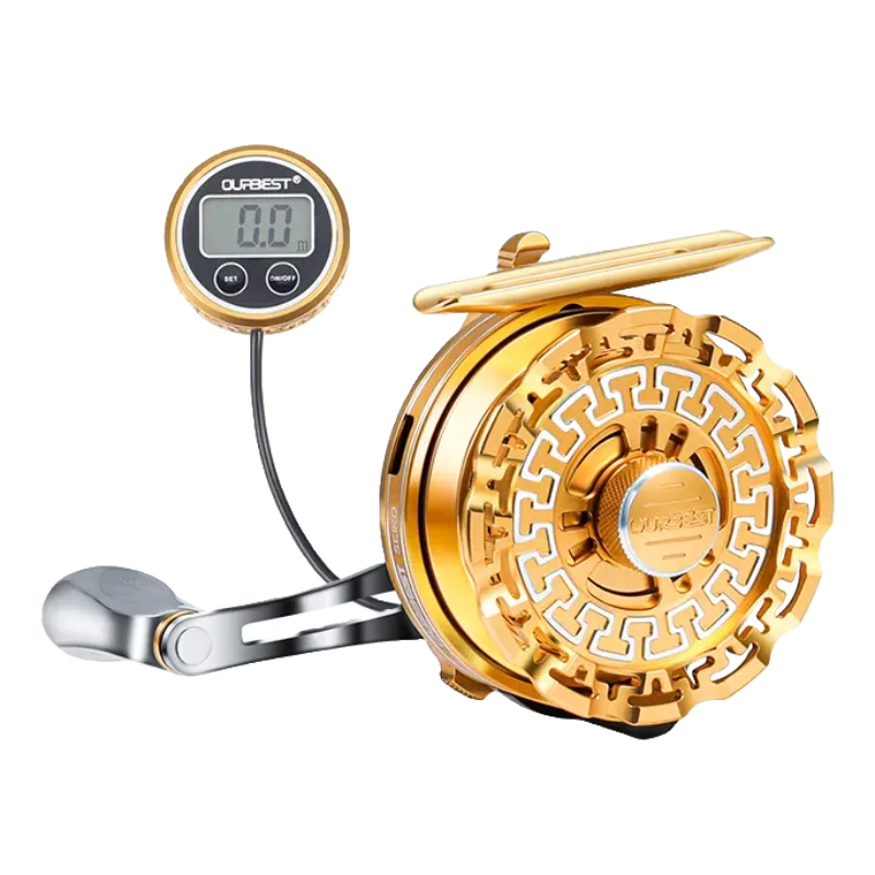 欧贝丝特长城三代钛金版筏钓轮钛合金微重铅缓降轻量数显钓鱼装备