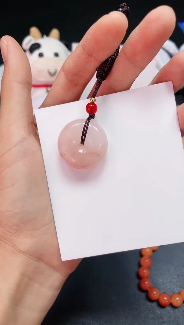 【闪购商品】石英质玉吊坠未镶嵌桃花平安扣