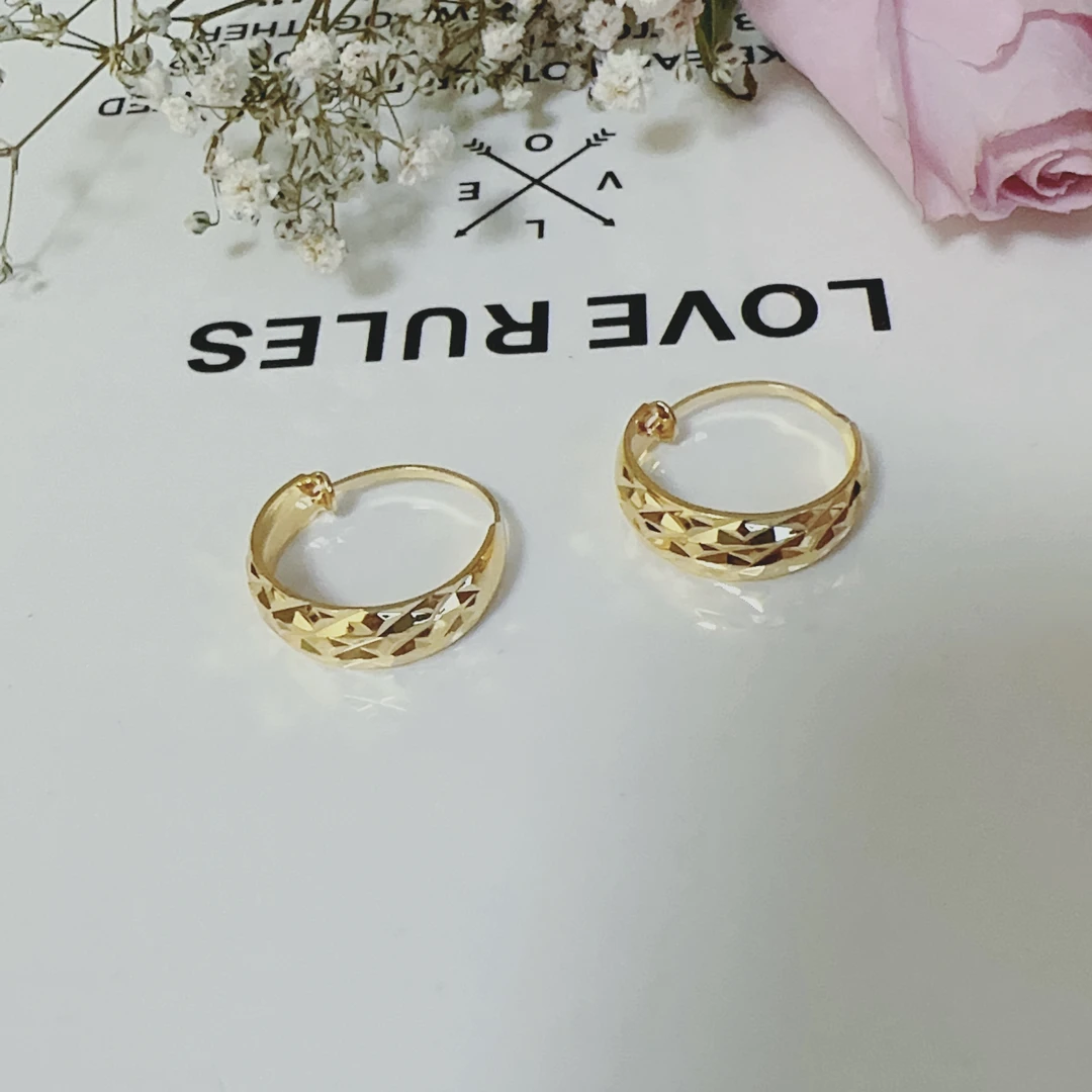 钛钢耳饰 【秋冬新款】菱形花纹轻奢妈妈耳环时尚百搭气质爆款金色