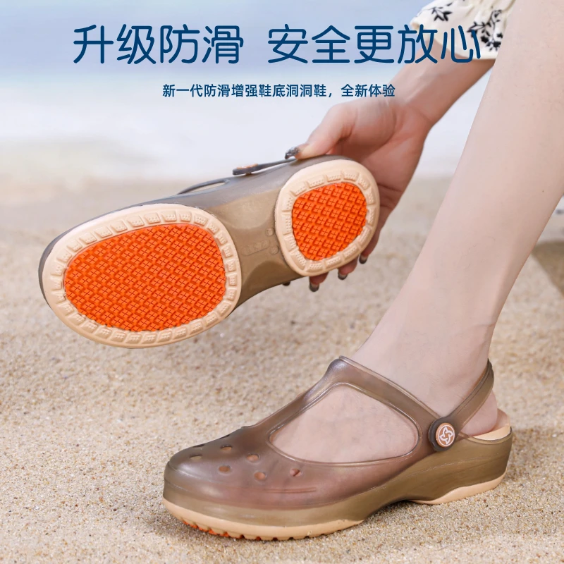 VEBLEN/维布伦升级防滑洞洞鞋女款外穿拖鞋包头夏季凉鞋孕妇老人