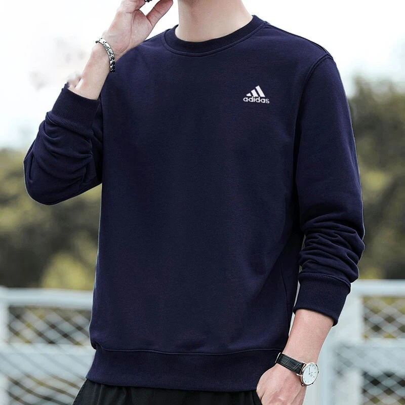 【奥莱特惠】阿迪达斯男士卫衣针织圆领套头衫长袖宽松上衣GK9118