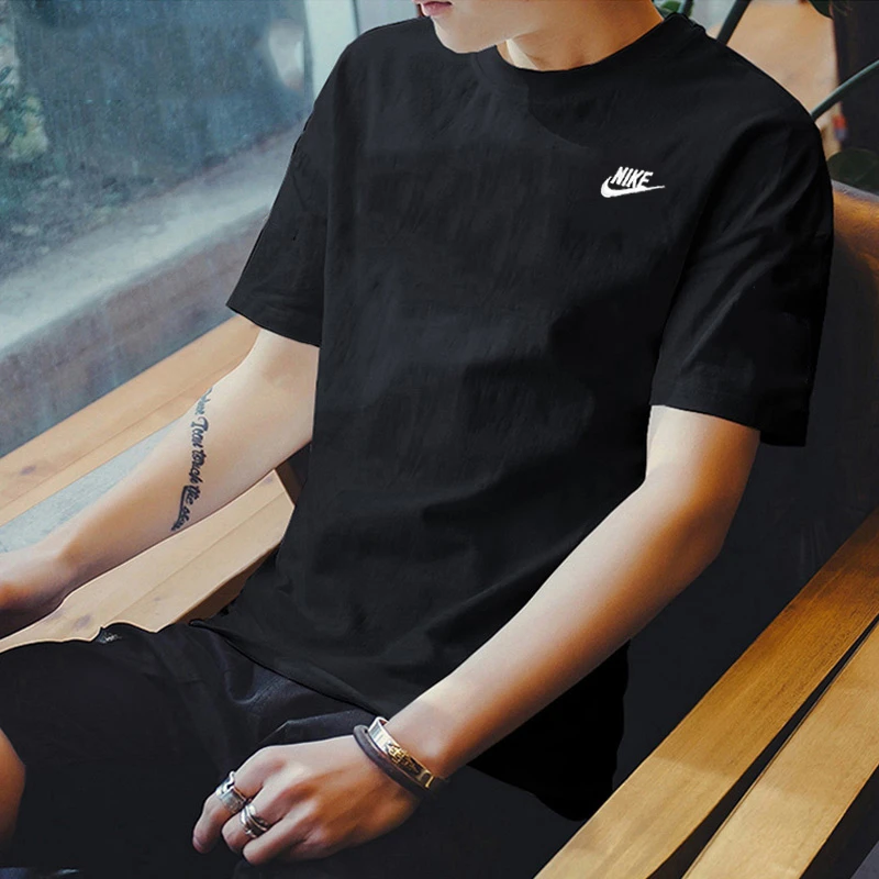 Nike耐克男装春秋新款爆款运动健身训练短袖黑色休闲时尚透气T恤