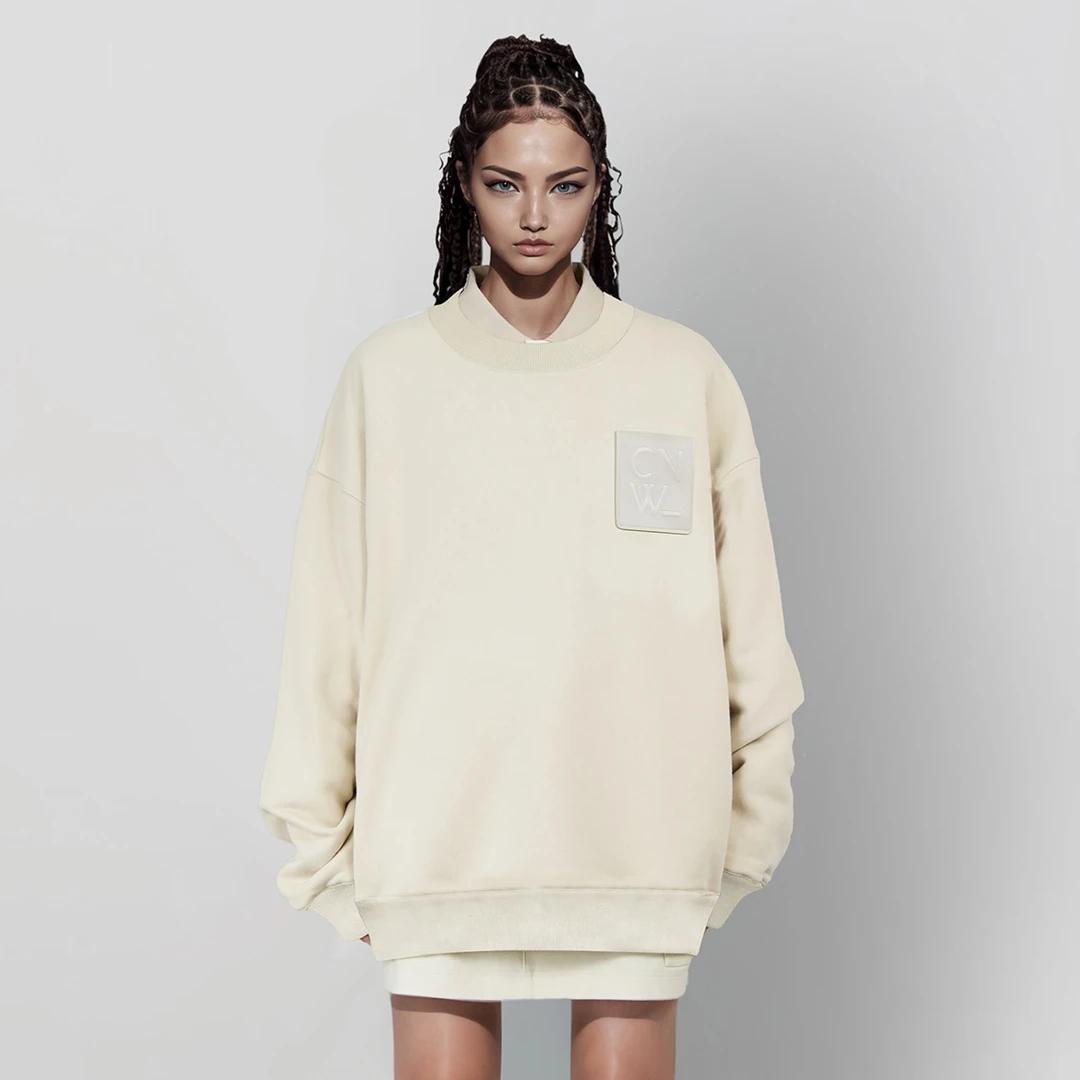 陈伟霆潮牌CANOTWAIT_春秋套头圆领卫衣时尚百搭印花宽松休闲上衣