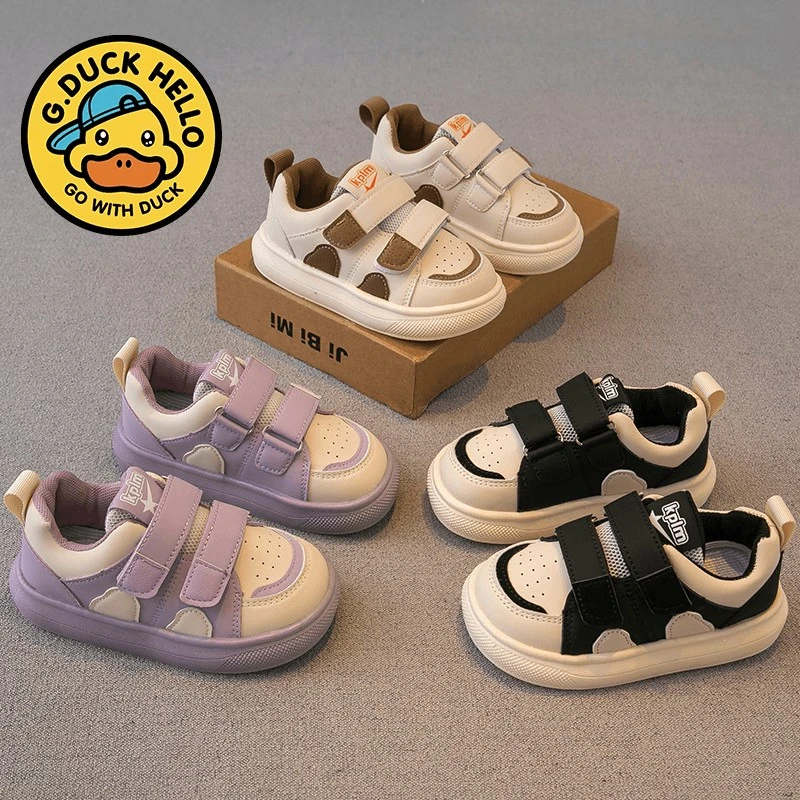 小黄鸭儿童低帮板鞋宝宝秋季防滑新款男童鞋女童运动鞋软底休闲风