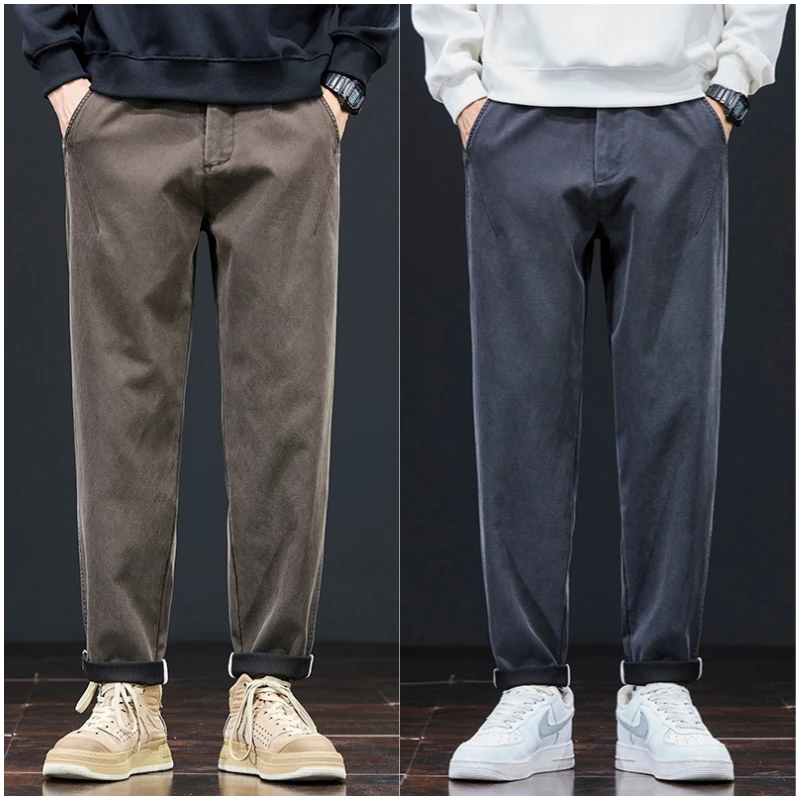 男士秋冬宽松舒适免打理抗皱潮流帅气百搭直筒休闲裤 XS YK 6601