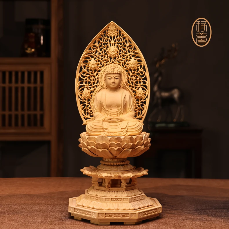 《大日如来》黄杨木雕如来雕刻非遗全手工摆件礼品