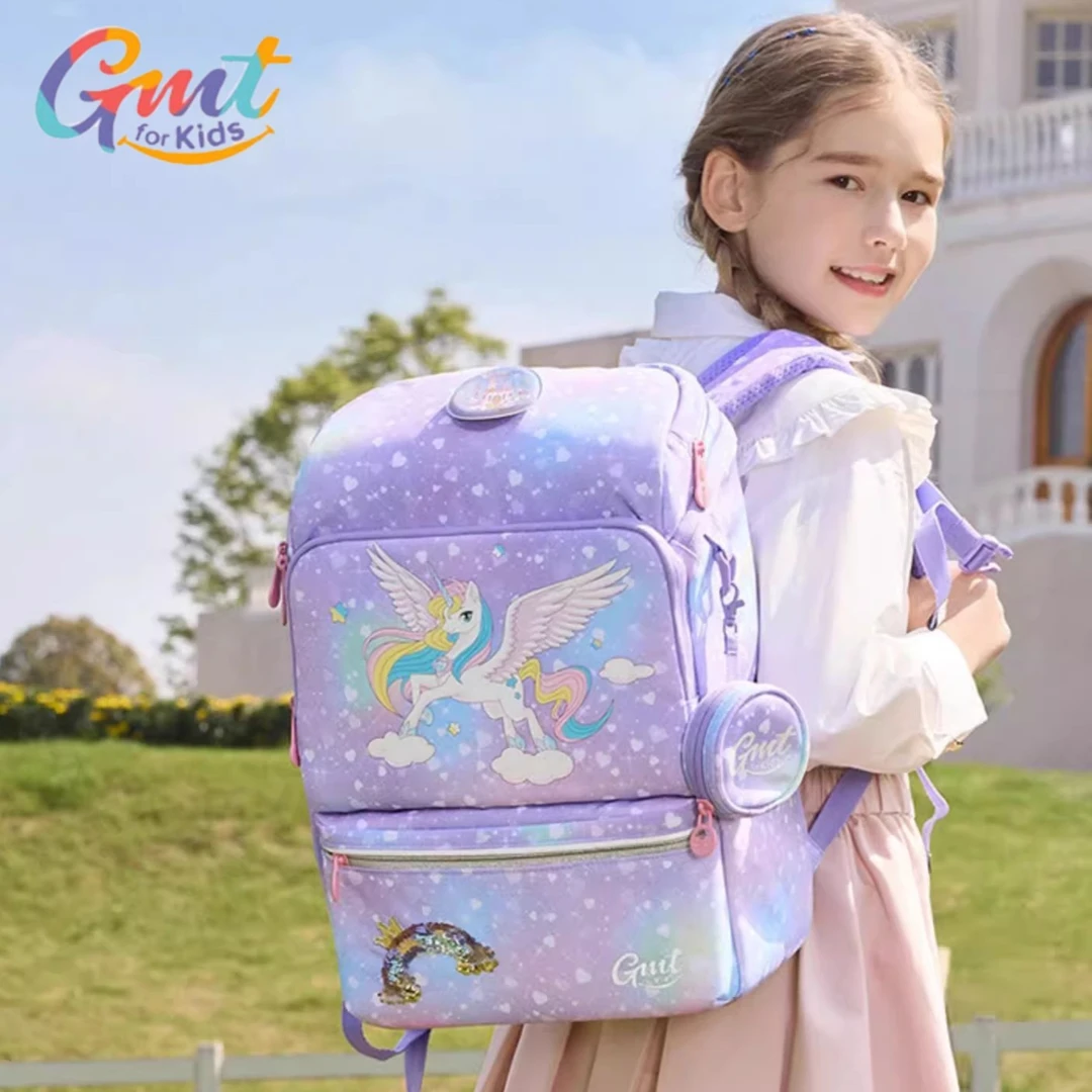 Gmtforkids儿童书包女生小学生背包男孩超轻护脊减负1-3-6年级22L
