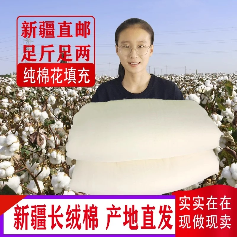 2斤装新疆手工长绒棉被棉花被棉被子新疆发货（手采棉）被芯全棉