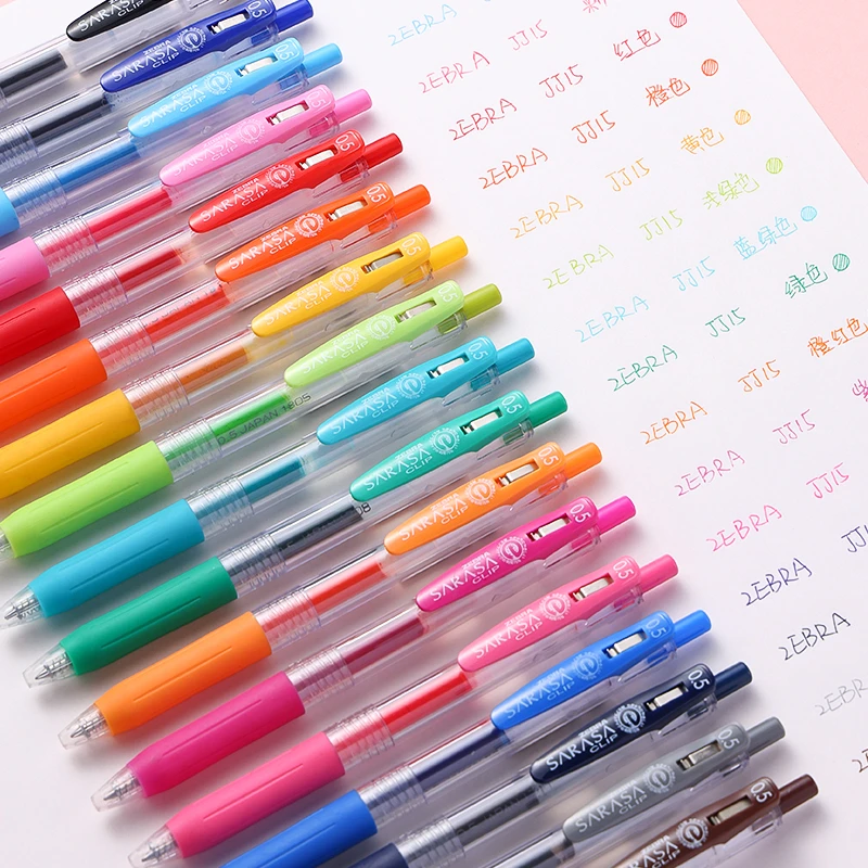 日本ZEBRA斑马按动中性笔彩色JJ15学生用做笔记用手帐sarasa复古