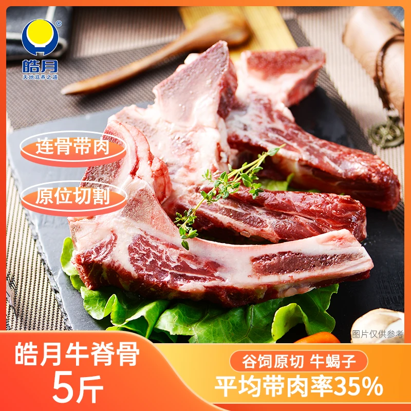 皓月国产谷饲原切牛脊骨带肉2.5kg冷链源头品质东北牛肉炖煮食材