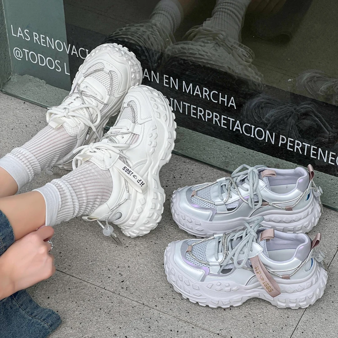 行云履/2025春夏小众款百搭潮流网面老爹鞋女士系带